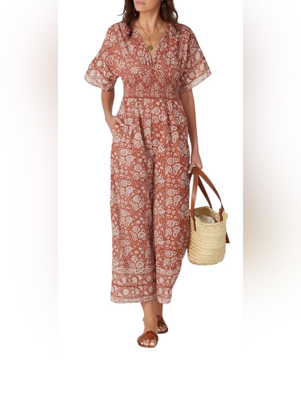 Cleobella Printed Jess Jumpsuit Size Small